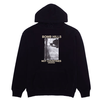GX1000 - Bomb Hills Hoodie - Black / Tan Font - Board Of Missoula