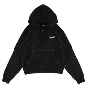 Welcome - Vamp Cropped Zip Stud Hoodie - Black