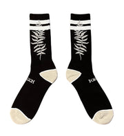 Portal Dimension - Fern Socks - Black Fern Leaf