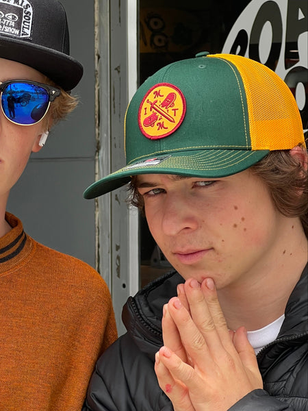 Board of Missoula - Madness In The Mountain Trucker Hat - Green / Yellow