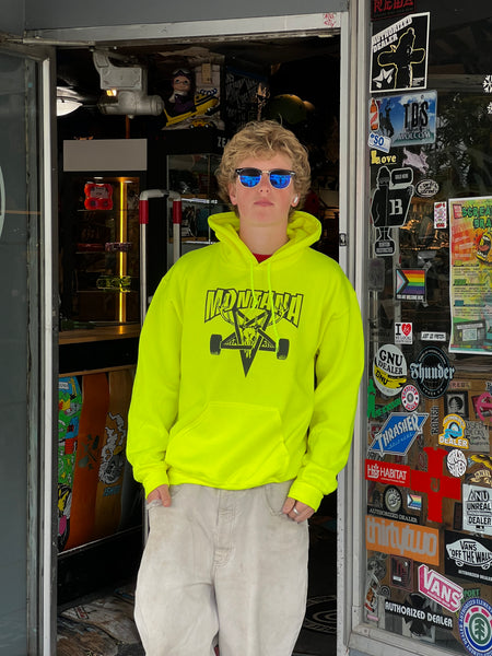 Board of Missoula - Skate Elk Hooded Sweatshirt - Hi-Vis Orange and Hi-Vis Yellow - Limited Edition - Board Of Missoula