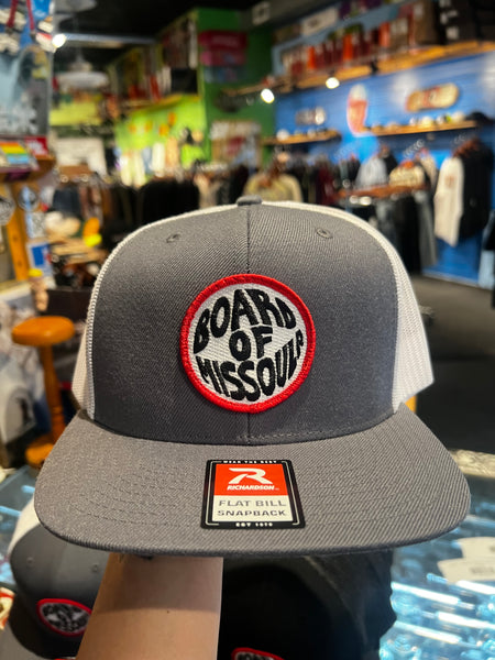 Board of Missoula - Red Fisheye Trucker Hat - Grey / White