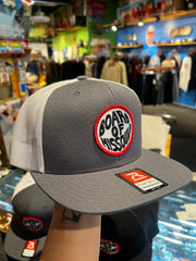 Board of Missoula - Red Fisheye Trucker Hat - Grey / White
