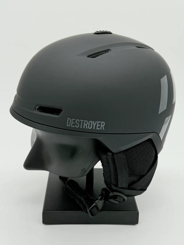 black snowboarding helmet front view Destroyer Berzerker Snow Helmet Black / S