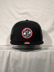 Board of Missoula - Red Fisheye Trucker Hat - Black / Black