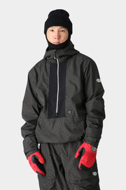 686 - Mens Ghost 2.5L Anorak - Black Grid Colorblock