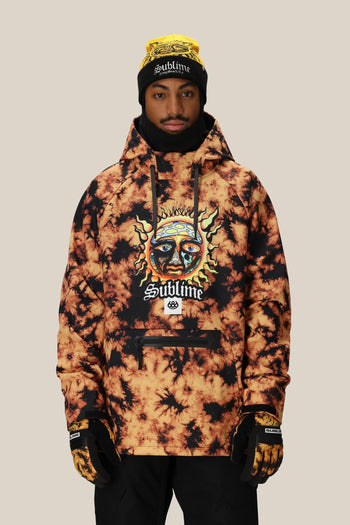 686 - Mens Waterproof Hoodie - Sublime Orange Tie Dye