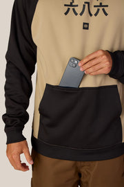 686 - Mens Bonded Fleece Hoody - Khaki Colorblock