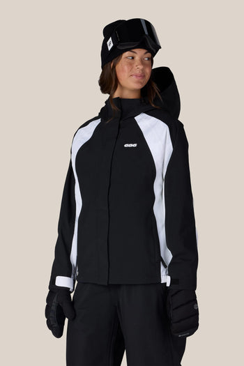 686 - Womens Hologram Shell Jacket - Black White Colorblock