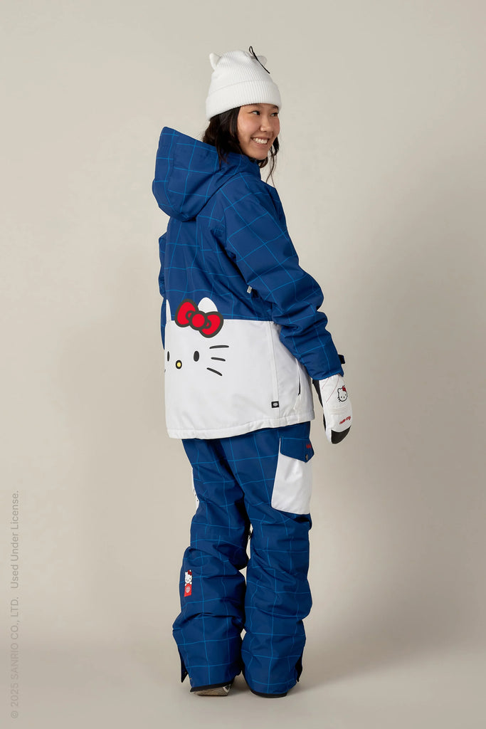 686 Women's Aura Insulated Cargo Pant HELLO Kitty Blue GRID Colorblock / M