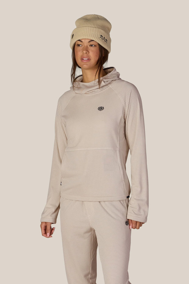 686 - Womens Mission Grid Fleece Hoody - Limestone