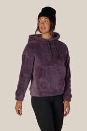 686 - Womens Sherpa Hoodie - Black Plum