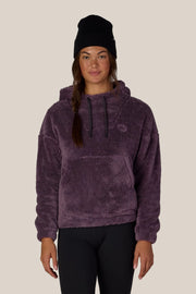 686 - Womens Sherpa Hoodie - Black Plum