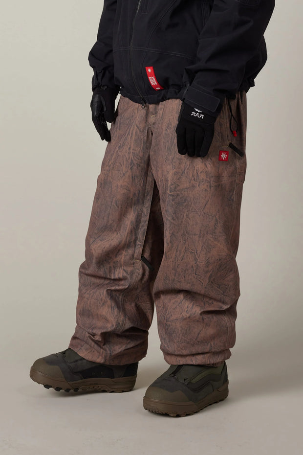 686 - Mens Dojo Shell Snowboarding Pant - Brown Crinkle Wash
