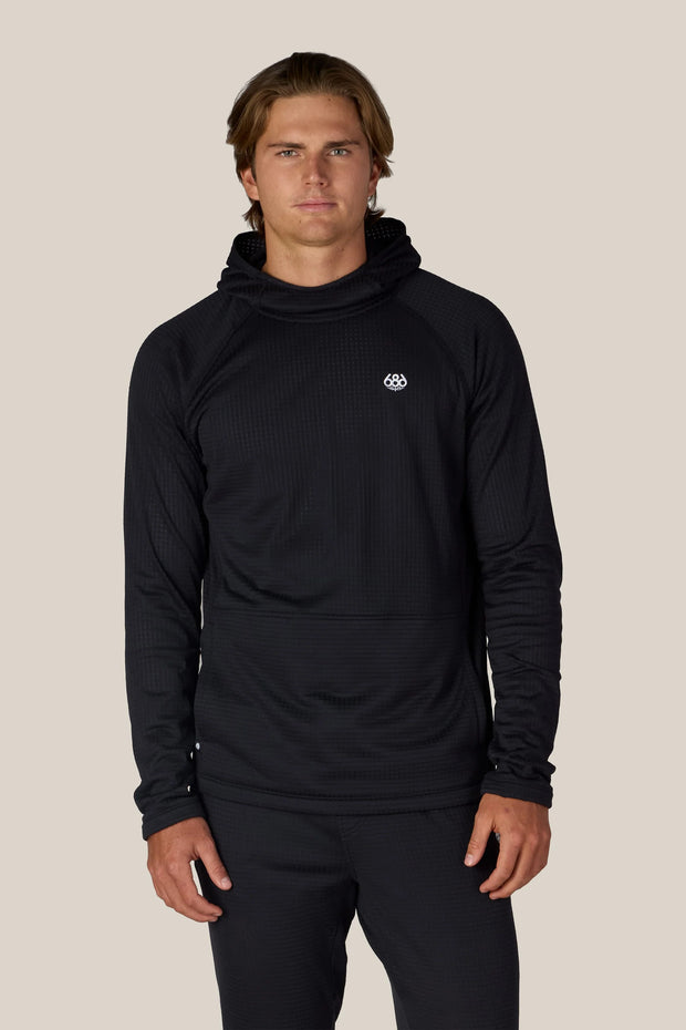 686 - Mens Mission Grid Raglan Hoodie - Black