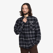 1910 - Burslem Flannel Button Up Shirt - Charcoal