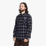 1910 - Burslem Flannel Button Up Shirt - Charcoal