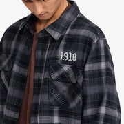 1910 - Burslem Flannel Button Up Shirt - Charcoal