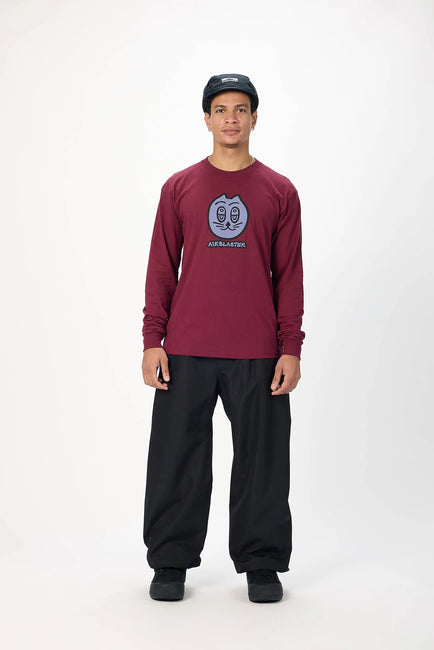 Airblaster - Nai Cat Long Sleeve T-Shirt - Burgundy