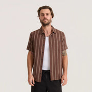 Roark - Crosswinds Woven Button Up Shirt - Coco Bean