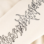 Welcome - Barb Sleeve Embroidered Hoodie - Bone