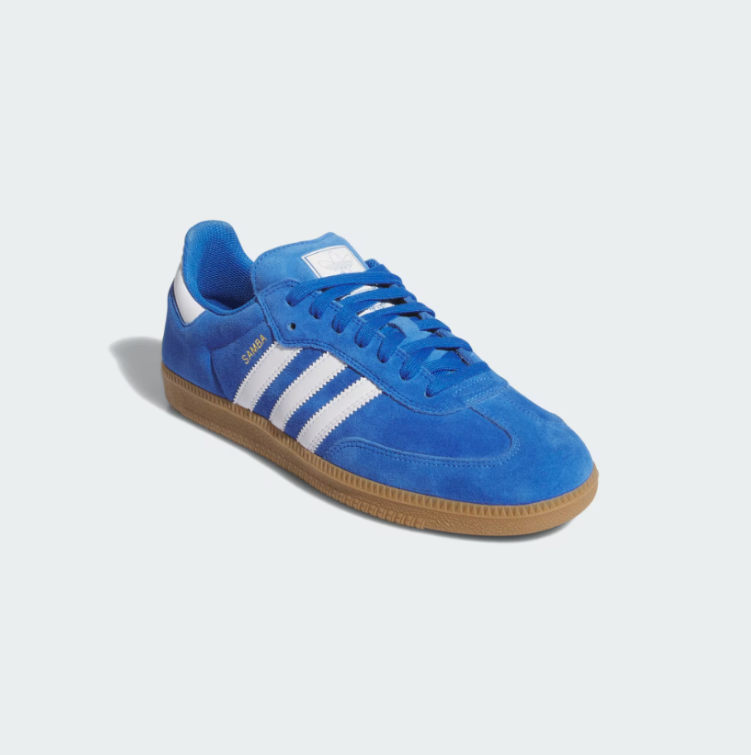 adidas Samba ADV Shoes - Unisex - Blue Bird / Cloud White / Gold