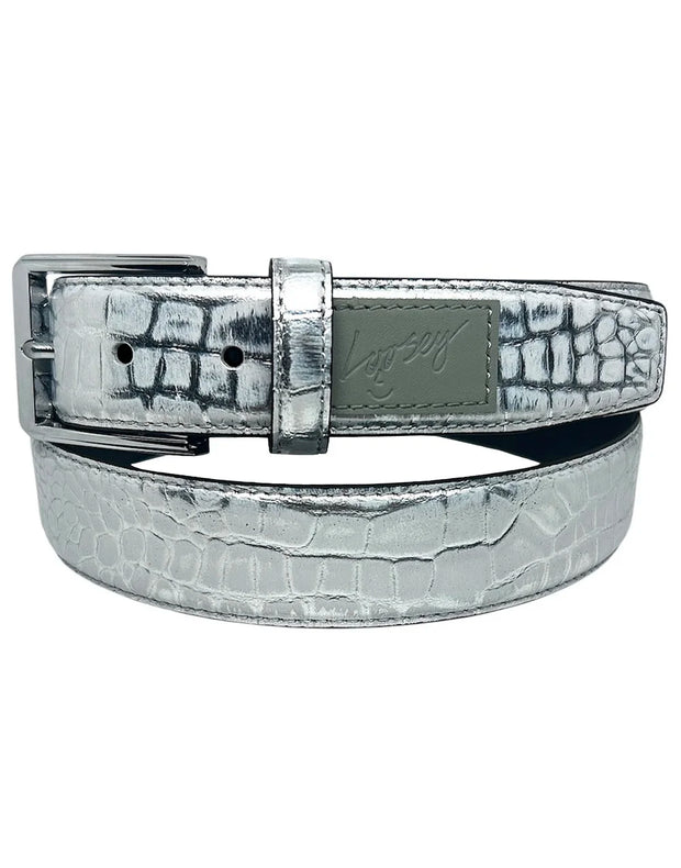 Loosey - Premium Slither Belt - Silver Croc