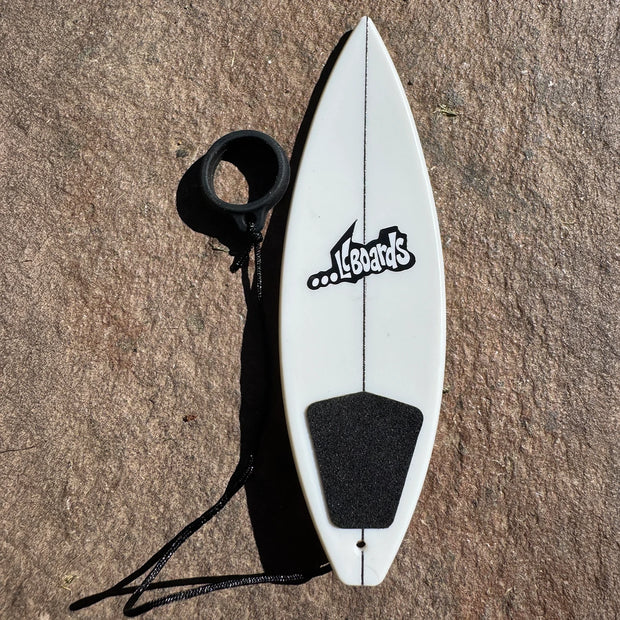 LC Boards - Finger Surf Board - White with Leash