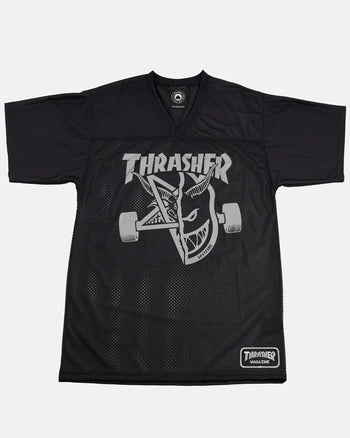 Thrasher - Spitfire Thrash & Burn Football Jersey - Black - Board Of Missoula