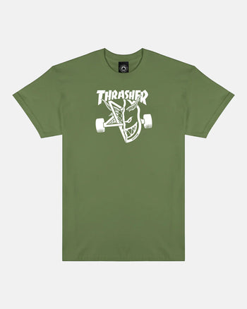 Thrasher - Spitfire Thrash & Burn T-Shirt - Military Green - Board Of Missoula