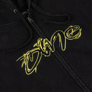 Dime - Distressed Terry Zip Hoodie - Acid Black