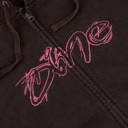 Dime - Distressed Terry Zip Hoodie - Acid Brown