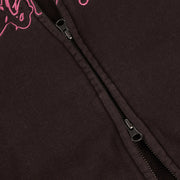 Dime - Distressed Terry Zip Hoodie - Acid Brown