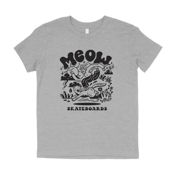 Meow Skateboards - Heddy Youth T-Shirt - Heather Grey