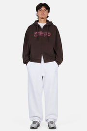 Dime - Distressed Terry Zip Hoodie - Acid Brown