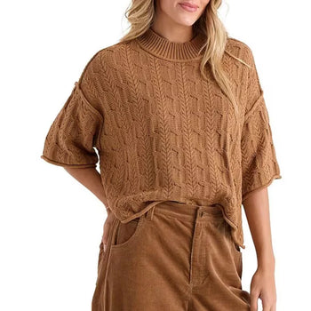 Volcom - Oversized Cable Sweater - Camel