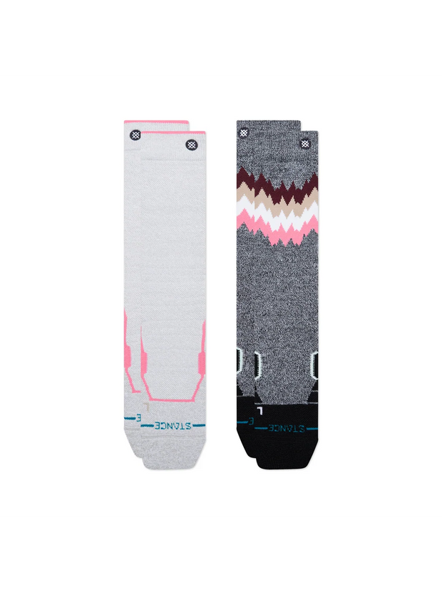 Stance - Womens 2x Mid Poly Snow Socks 2 Pack - Grey