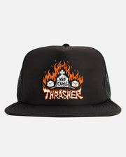Thrasher - Who Cares by Neckface Trucker Hat - Black