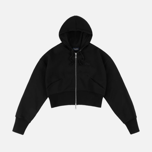 Dime - Cropped Zip Hoodie - Black