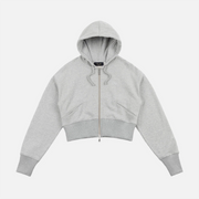 Dime - Cropped Zip Hoodie - Heather Grey
