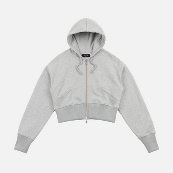 Dime - Cropped Zip Hoodie - Heather Grey