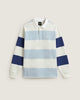 Vans - 2-Tone Stripe Ward Rugby Long Sleeve Shirt - Marshmallow / Soft Slate Blue