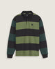 Vans - 2-Tone Stripe Ward Rugby Long Sleeve Shirt - Black / Green Balsam