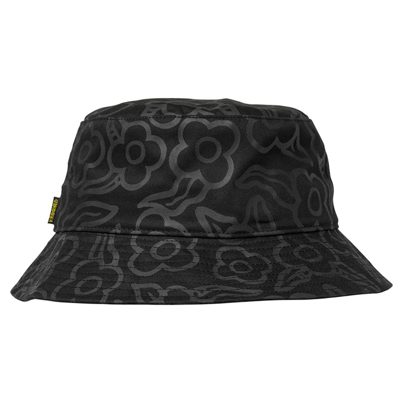 Krooked - Flowers Bucket Hat - Black – Board Of Missoula display picture 1