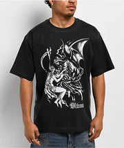 Welcome - Archangel Knit T-Shirt Overprint - Black / White