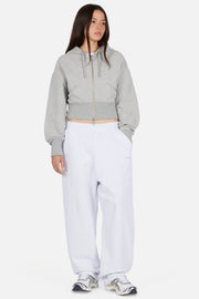 Dime - Cropped Zip Hoodie - Heather Grey