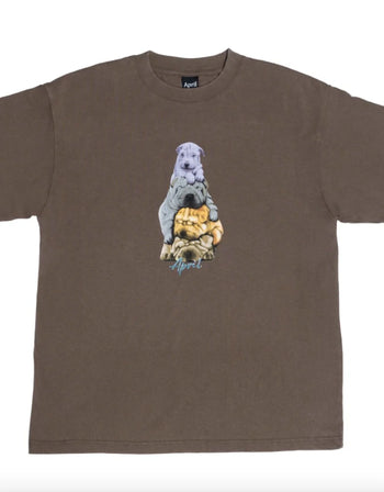 April - The Dogs T-Shirt - Washed Brown