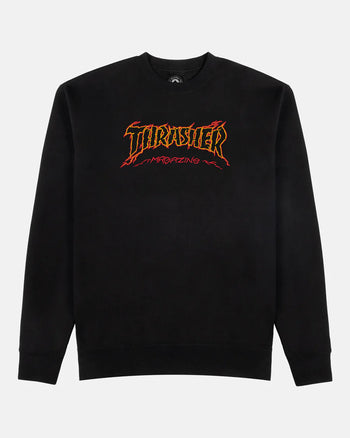 Thrasher - Cracked by Exteenager Crewneck - Black