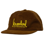 Krooked - Skript Snapback Hat - Brown / Gold