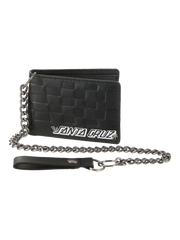 Santa Cruz - Check Web Strip Chain Wallet - Black